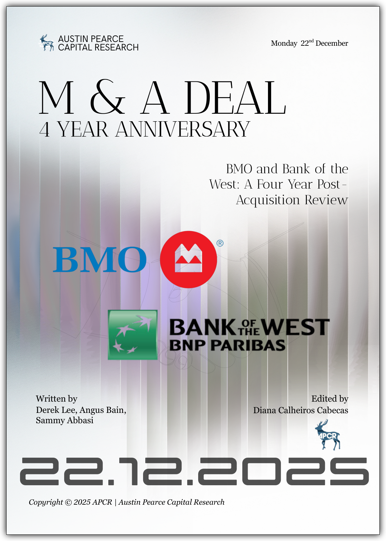 M&A Deal of the Week - BMO X BNP's Bank of the West - 4 year anniversary